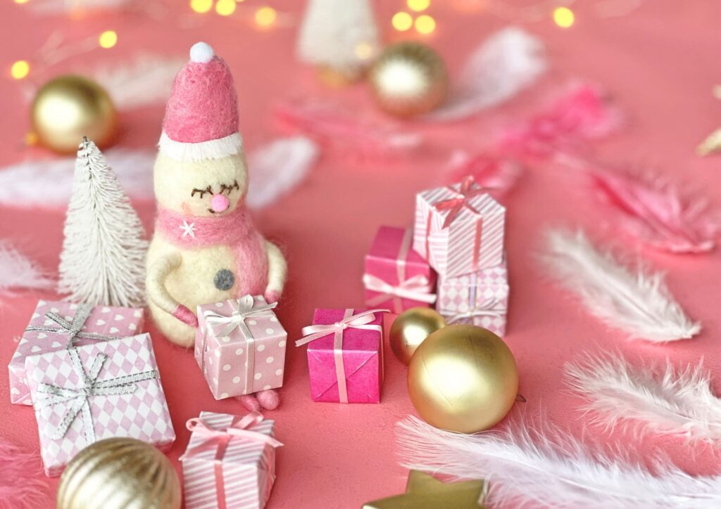 クリスマスのイメージ素材ピンク