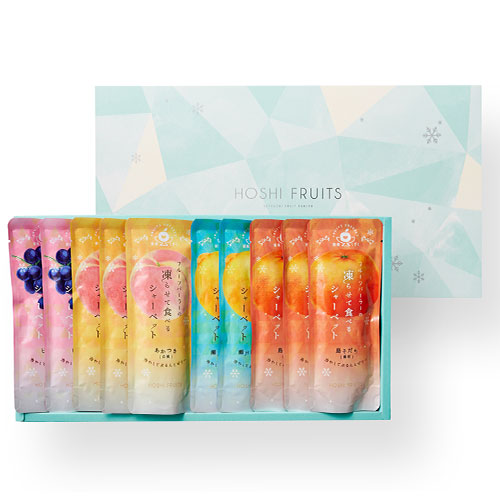 ホシフルーツ フルーツパーラーの凍らせて食べるシャーベット 彩果しずく 10袋 HFW-02F