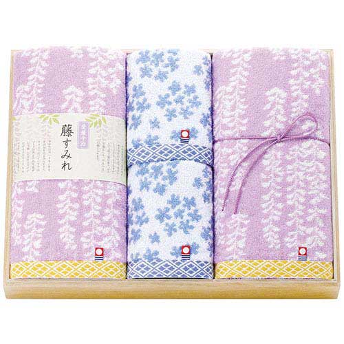 [藤すみれ]木箱入り 今治産タオルセット 62380