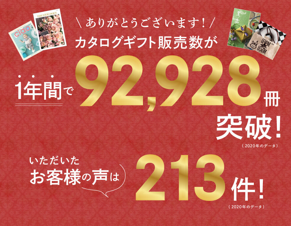 カタログ販売数が1年間で92,928冊突破！いただいたお客様の声は213件